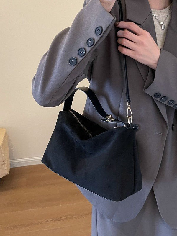 Marcelina | Zamszowa Jesienna Torebka Hobo - Pootivo