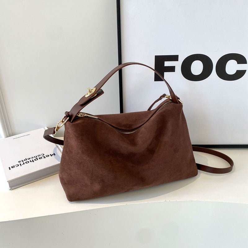 Marcelina | Zamszowa Jesienna Torebka Hobo - Pootivo