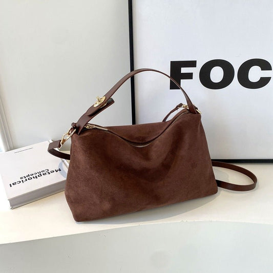 Marcelina | Zamszowa Jesienna Torebka Hobo - Pootivo