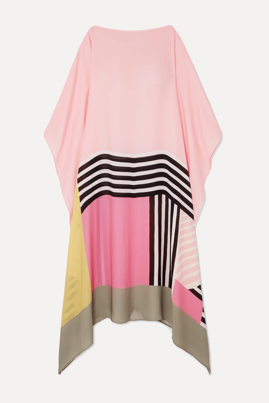 Maribel | Zwiewna Asymetryczna Sukienka Color Block Boho - Pootivo