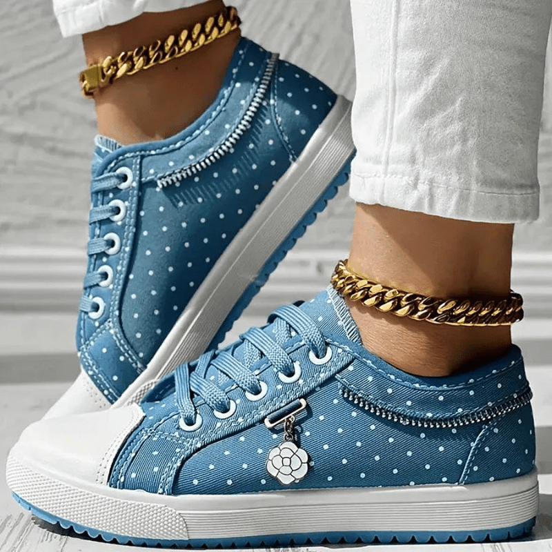 Marlowe | Kwiatowe Ażurowe Sneakersy Damskie - Pootivo