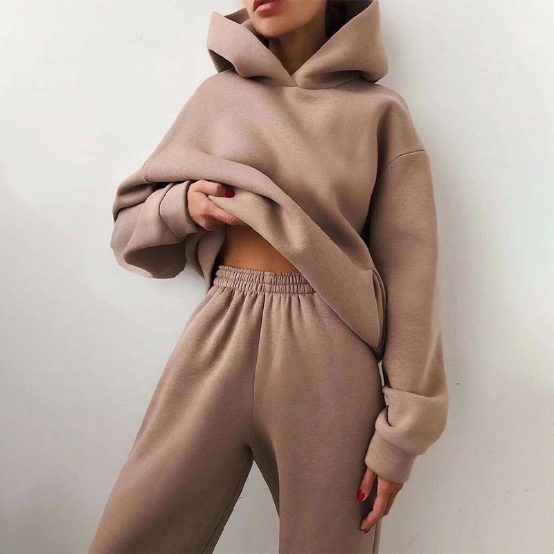Maya Komplet Dresowy Damski Oversized – Bluza z Kapturem + Spodnie Dresowe - Pootivo