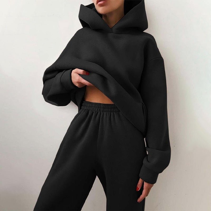 Maya Komplet Dresowy Damski Oversized – Bluza z Kapturem + Spodnie Dresowe - Pootivo