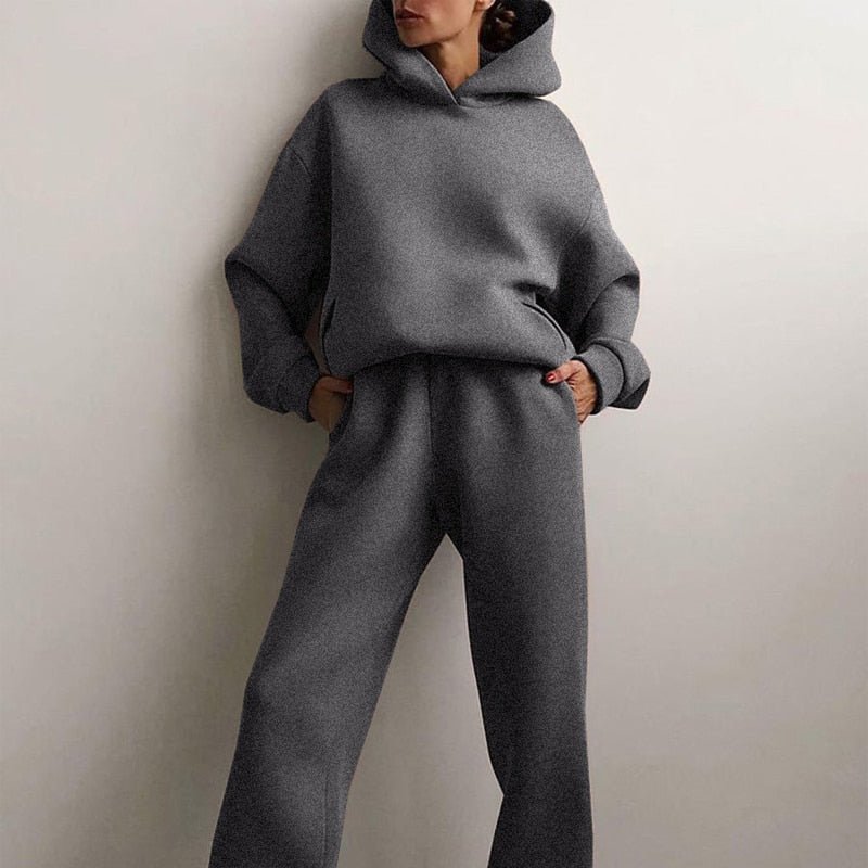 Maya Komplet Dresowy Damski Oversized – Bluza z Kapturem + Spodnie Dresowe - Pootivo
