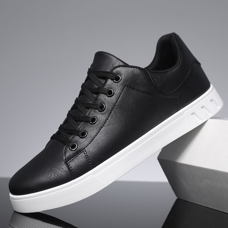 Ethan | Skórzane Sneakersy z Zaokrąglonym Noskiem