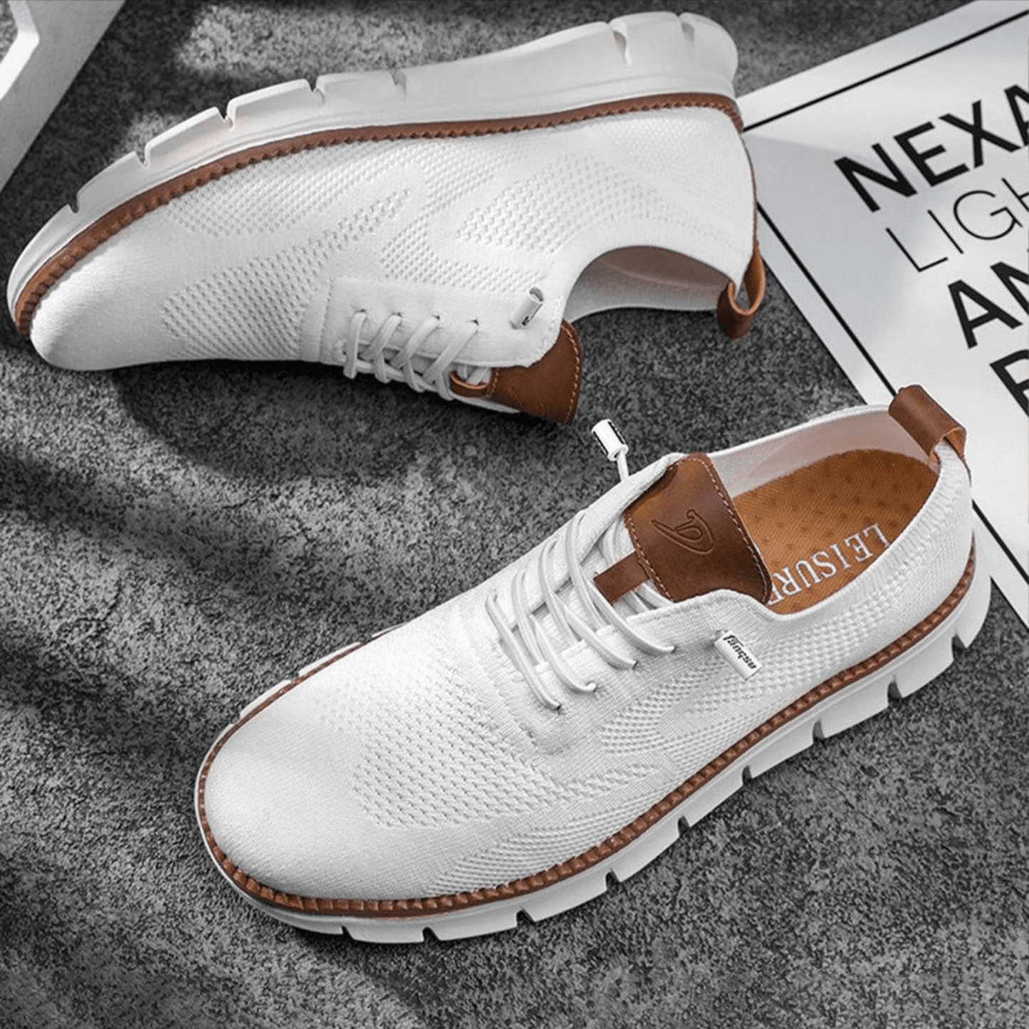 Nexaro – Sneakersy Męskie z Dzianiny | Lekkie Buty Sportowe Casual - Pootivo