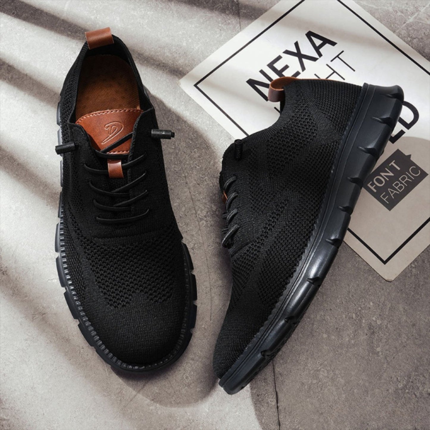 Nexaro – Sneakersy Męskie z Dzianiny | Lekkie Buty Sportowe Casual - Pootivo
