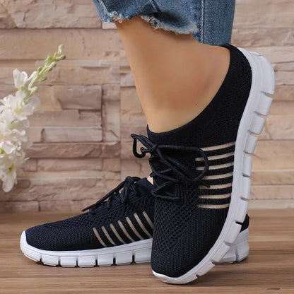 Nova | Oddychające Elastyczne Sneakersy Z Paskami Na Co Dzień - Pootivo