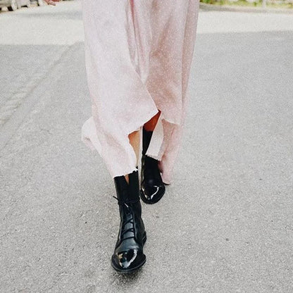 Marianna | Sznurowane Jesienne Botki w Stylu Vintage