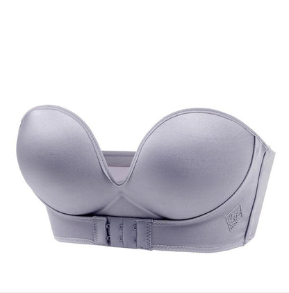Nuvelia Biustonosz bez Ramiączek Push - Up Damski – Strapless Stanik z Zapięciem z Przodu i Efektem Push - Up - Pootivo