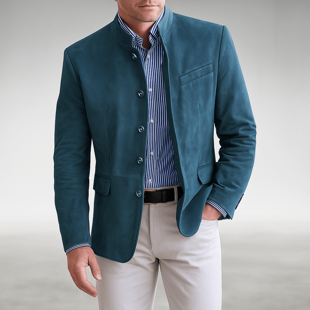 Onufry | Lekka Jesienna Kurtka z Kołnierzem Stójką - Pootivo
