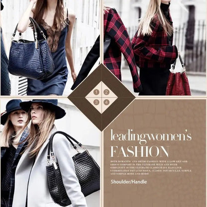Quinn | Krokodylowa Lakierowana Torebka Shopper - Pootivo