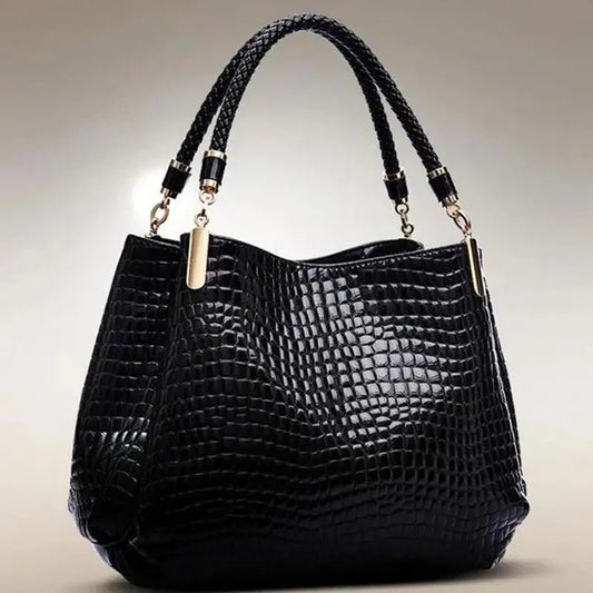Quinn | Krokodylowa Lakierowana Torebka Shopper - Pootivo