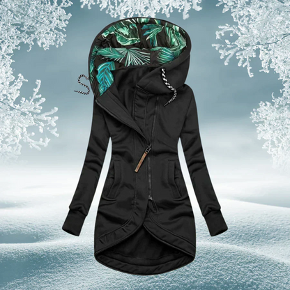 Długa bluza damska z kapturem – czarna