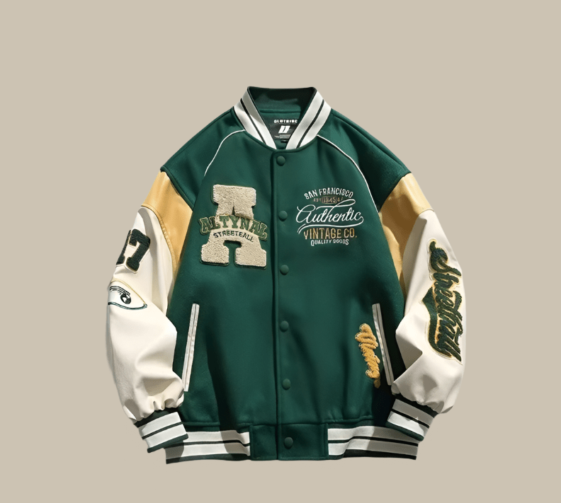 Reid | Oversize Vintage Męska Kurtka Bejsbolówka - Pootivo