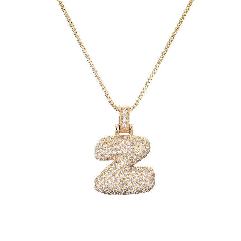 Remi | Złoty Naszyjnik z Literką z Cyrkonii - Pootivo