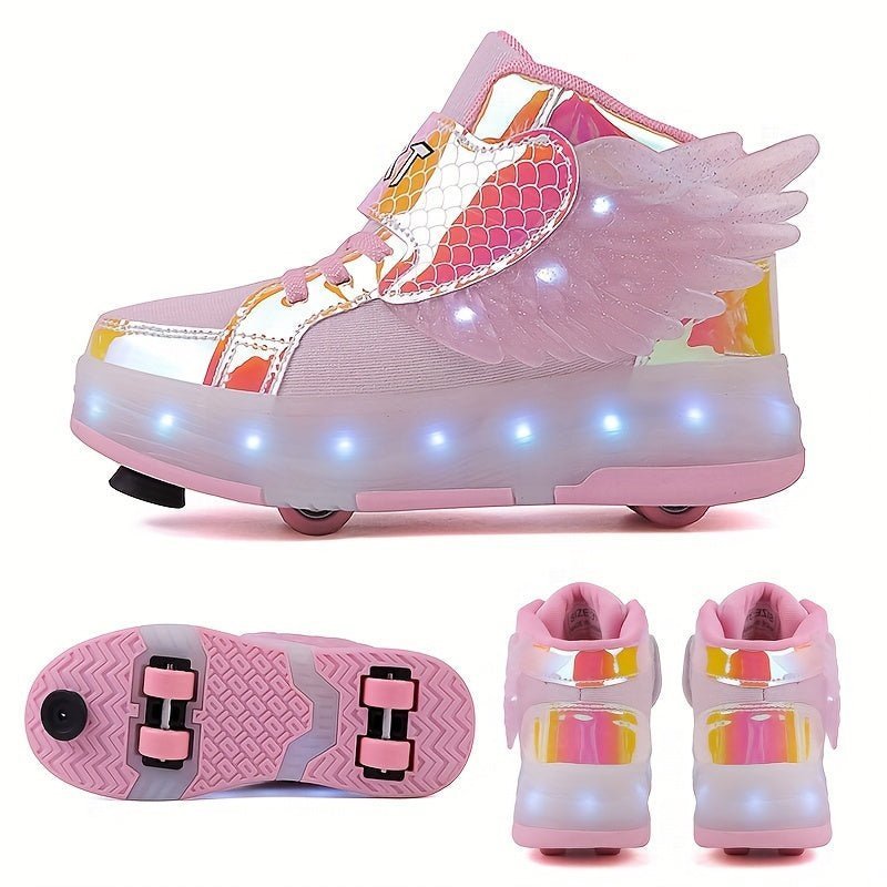 Rollimo – Buty na Kółkach dla Dzieci z Podświetleniem LED, Ładowane USB, Rozmiary 29-37 - Pootivo