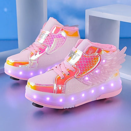 Rollimo – Buty na Kółkach dla Dzieci z Podświetleniem LED, Ładowane USB, Rozmiary 29-37 - Pootivo