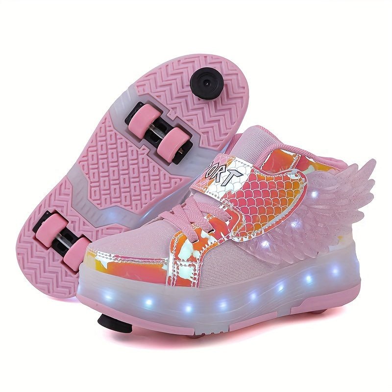 Rollimo – Buty na Kółkach dla Dzieci z Podświetleniem LED, Ładowane USB, Rozmiary 29-37 - Pootivo