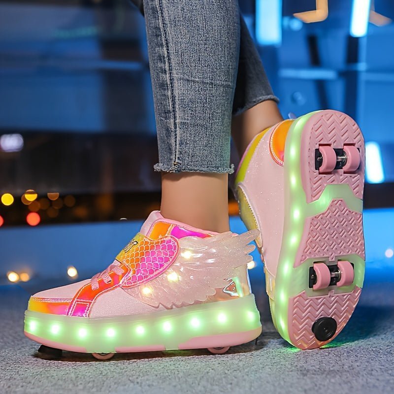 Rollimo – Buty na Kółkach dla Dzieci z Podświetleniem LED, Ładowane USB, Rozmiary 29-37 - Pootivo