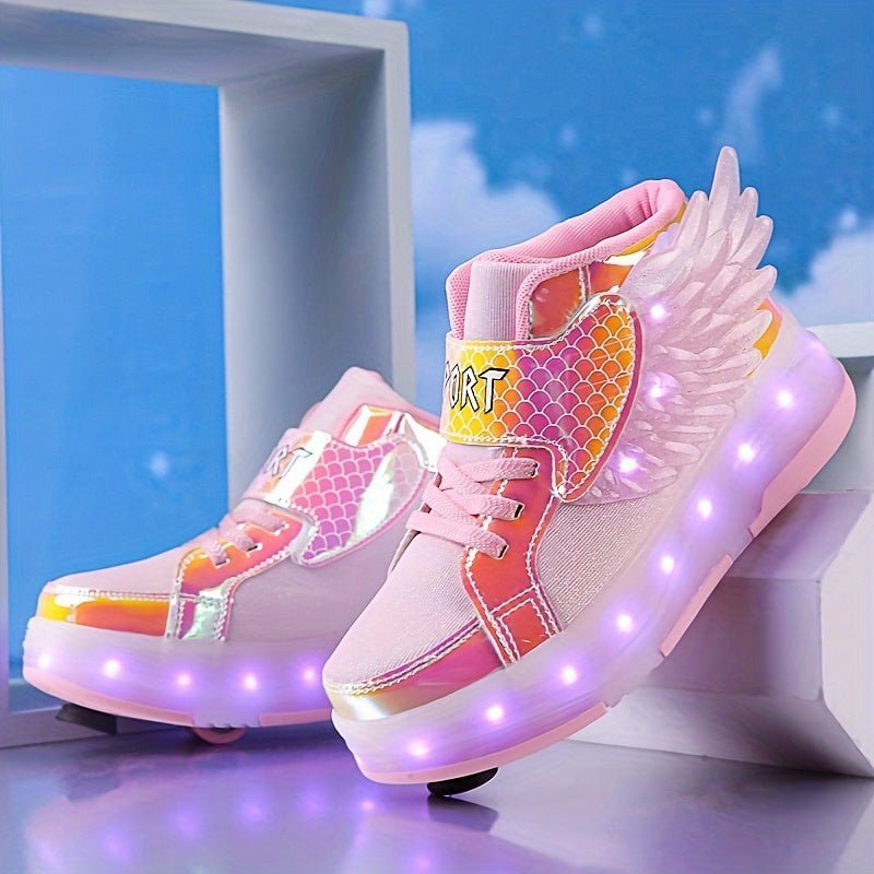 Rollimo – Buty na Kółkach dla Dzieci z Podświetleniem LED, Ładowane USB, Rozmiary 29-37 - Pootivo
