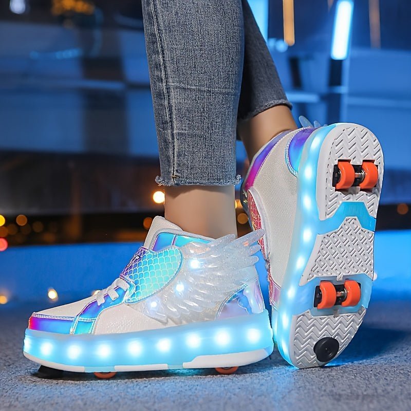 Rollimo – Buty na Kółkach dla Dzieci z Podświetleniem LED, Ładowane USB, Rozmiary 29-37 - Pootivo