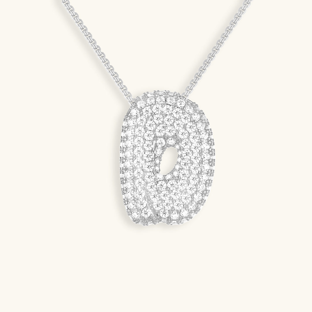 Sadie | Wypukły Złocisty Naszyjnik z Literką Bubble - Pootivo