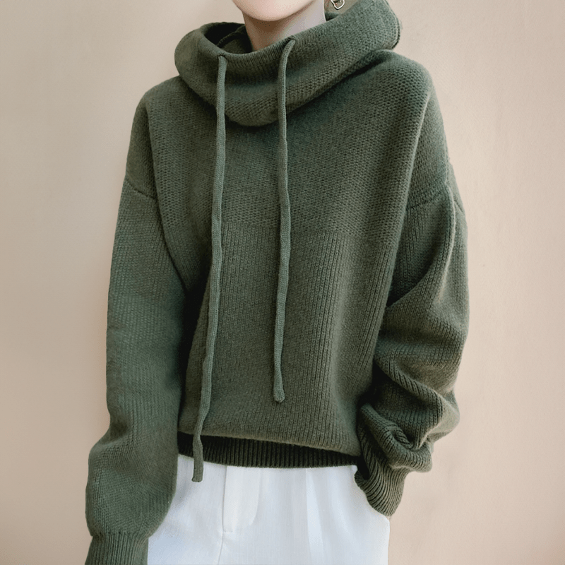 Sienna | Oversize'owa Bluza Dzianinowa z Kapturem - Pootivo