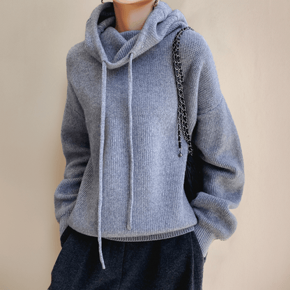 Sienna | Oversize'owa Bluza Dzianinowa z Kapturem - Pootivo