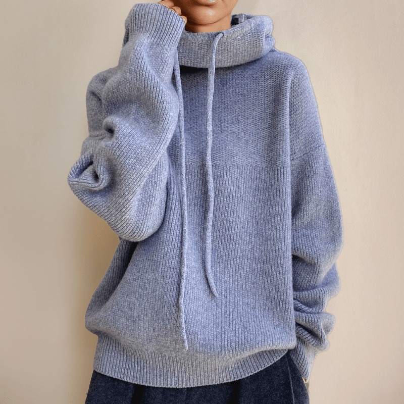 Sienna | Oversize'owa Bluza Dzianinowa z Kapturem - Pootivo