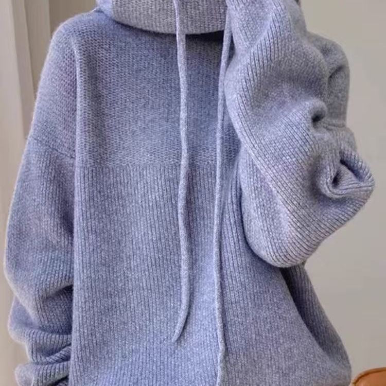 Sienna | Oversize'owa Bluza Dzianinowa z Kapturem - Pootivo