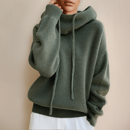 Sienna | Oversize'owa Bluza Dzianinowa z Kapturem - Pootivo
