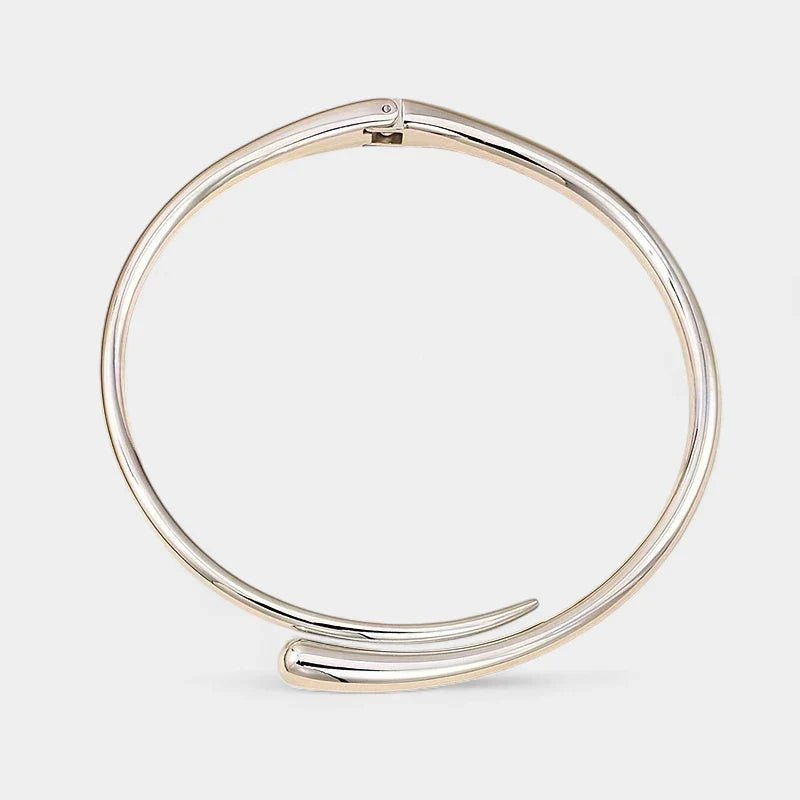 Simone | Sztywny Złoty Naszyjnik Choker - Pootivo