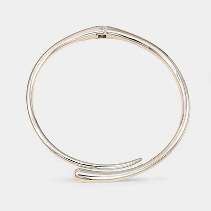 Simone | Sztywny Złoty Naszyjnik Choker - Pootivo