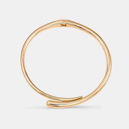 Simone | Sztywny Złoty Naszyjnik Choker - Pootivo