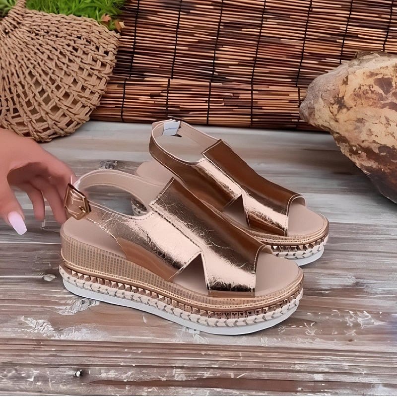 Solée Sandały Damskie na Koturnie Platformie Eleganckie Letnie - Pootivo
