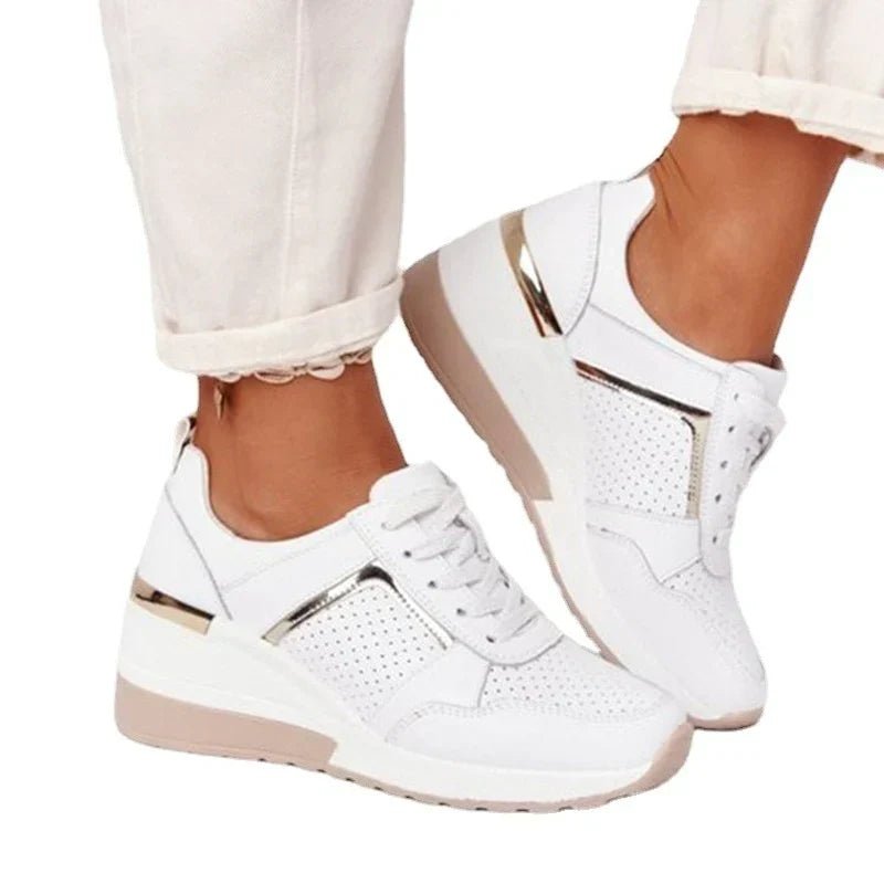 Stelvora Sneakersy Damskie na Platformie z Sznurówkami – Wygodne Buty Sportowe na Koturnie - Pootivo