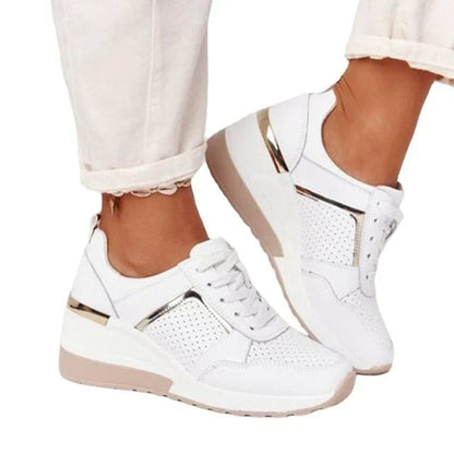 Stelvora Sneakersy Damskie na Platformie z Sznurówkami – Wygodne Buty Sportowe na Koturnie - Pootivo