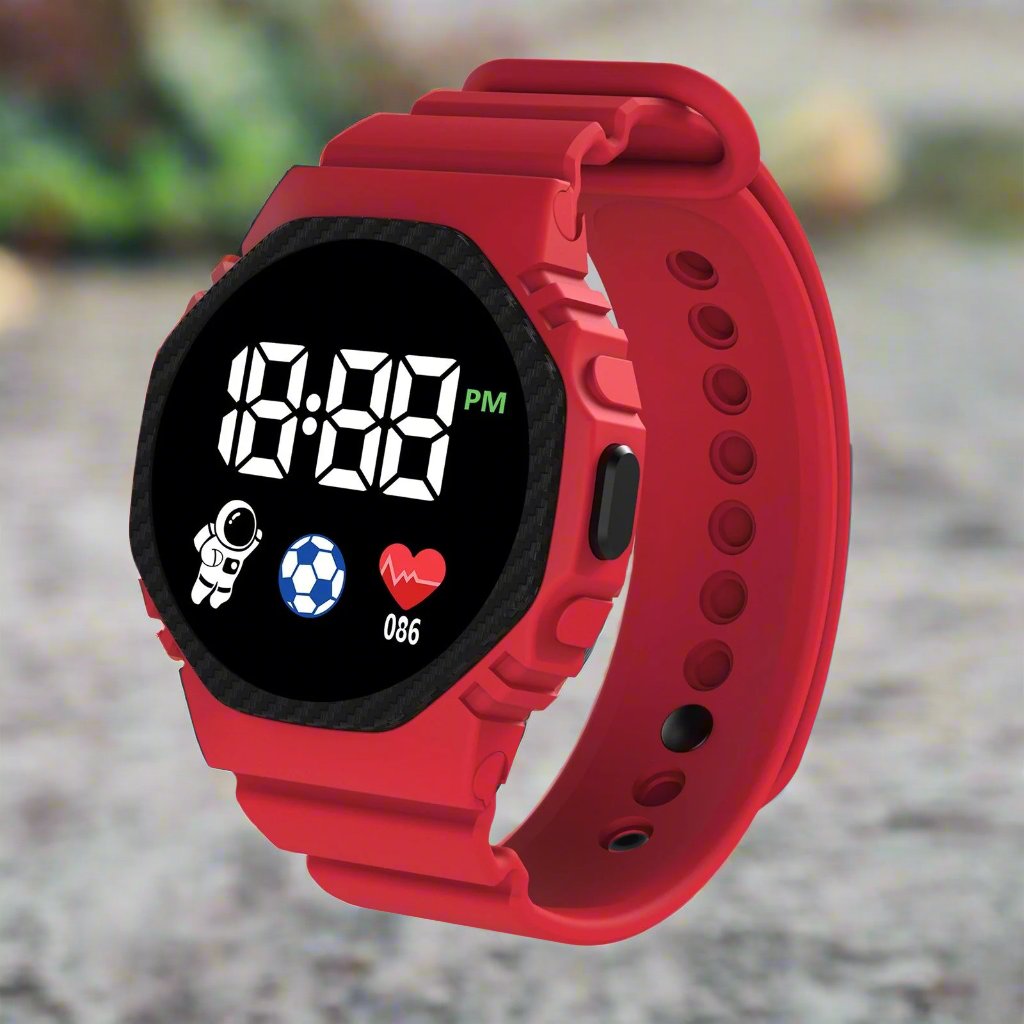 Tikaro – Zegarek Cyfrowy dla Dzieci, Wodoodporny Wyświetlacz LED z Kalendarzem, od 4 Lat - Pootivo