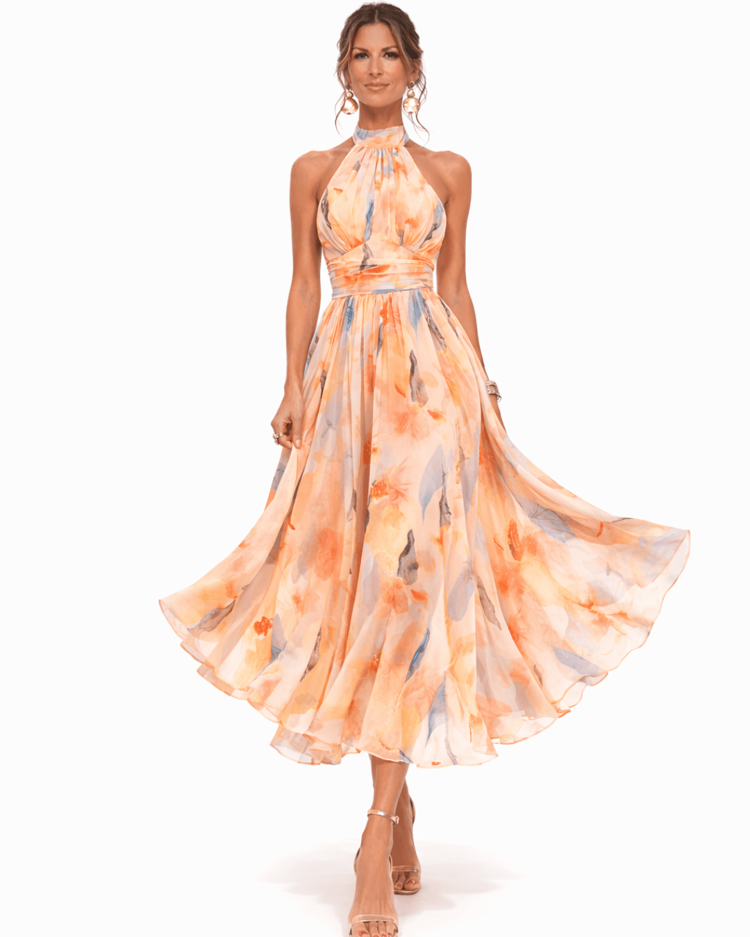 Velmira Sukienka Maxi Damska Halter Elegancka - Pootivo