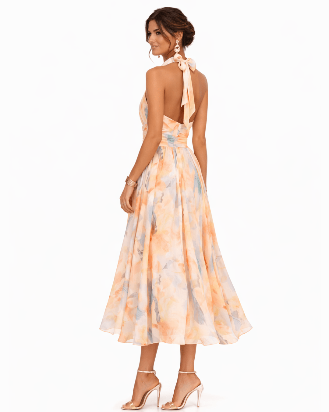 Velmira Sukienka Maxi Damska Halter Elegancka - Pootivo