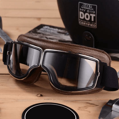 Wade | Wyściełane Retro Gogle Motocyklowe - Pootivo