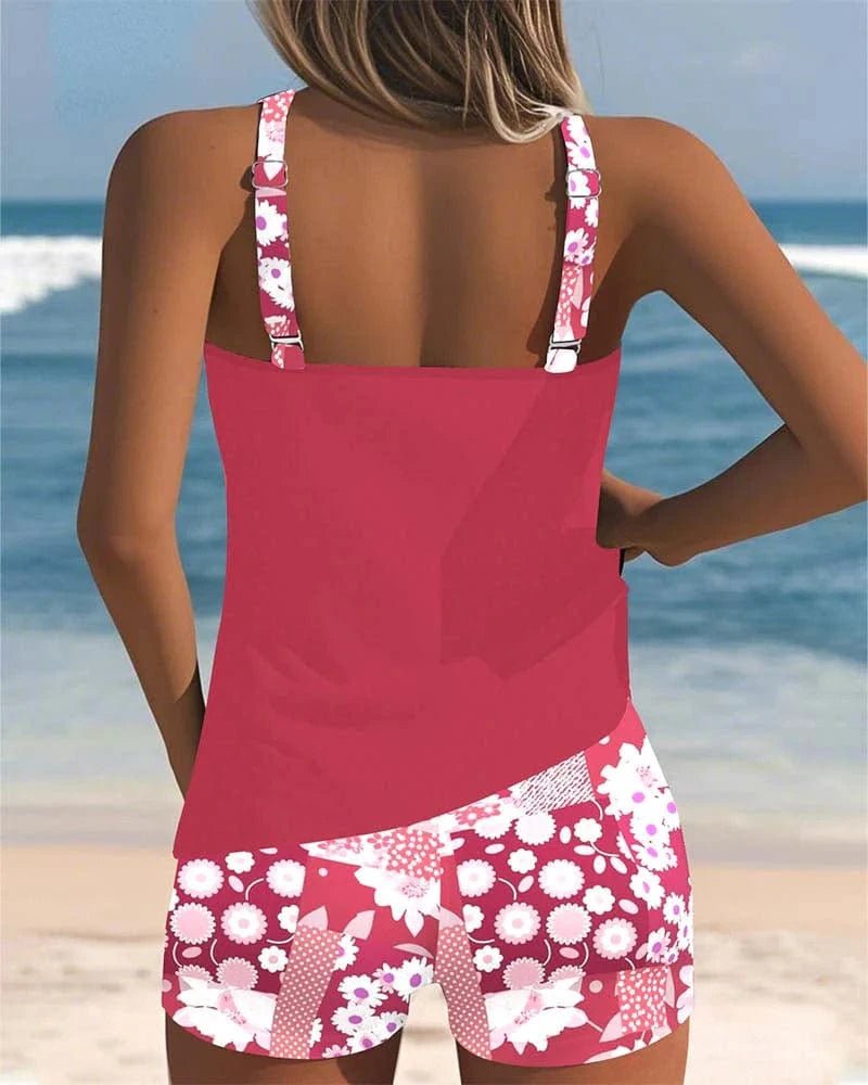 Willa | Kwiatowe Tankini z Szortami Plażowymi - Pootivo
