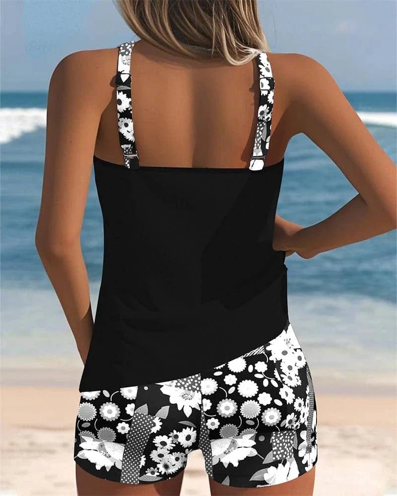Willa | Kwiatowe Tankini z Szortami Plażowymi - Pootivo