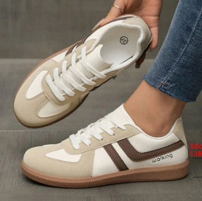 Wincentyna | Niskie Retro Sneakersy z Szerokim Noskiem - Pootivo