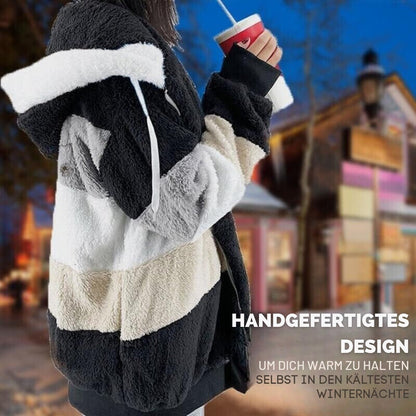 Winnie | Pluszowa Kurtka Oversize z Kapturem - Pootivo