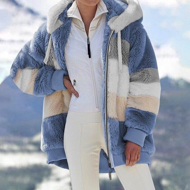 Winnie | Pluszowa Kurtka Oversize z Kapturem - Pootivo