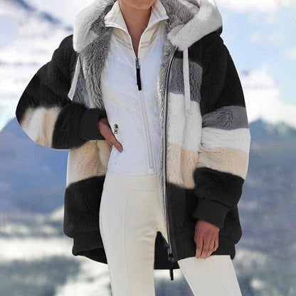 Winnie | Pluszowa Kurtka Oversize z Kapturem - Pootivo