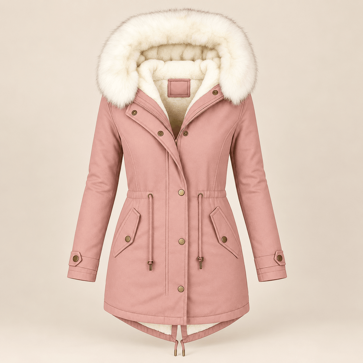 Włodzisława | Długa Zimowa Parka z Futrzanym Kapturem - Pootivo