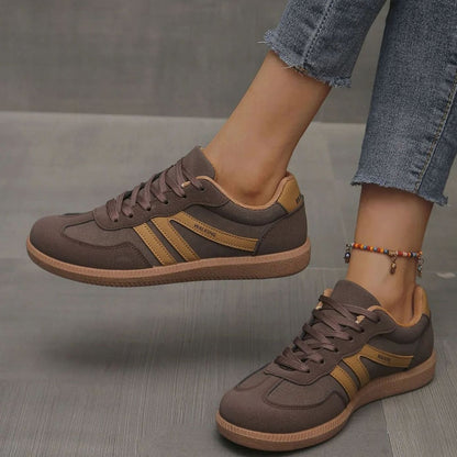 Wincentyna | Niskie Retro Sneakersy z Szerokim Noskiem